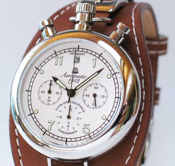 Aeromatic A1236 Aviator Chronograph Retro (brown) Watch 2