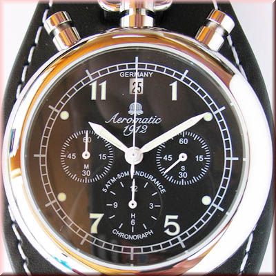 Aeromatic A1237 Aviator Chronograph Retro (black) Watch 1