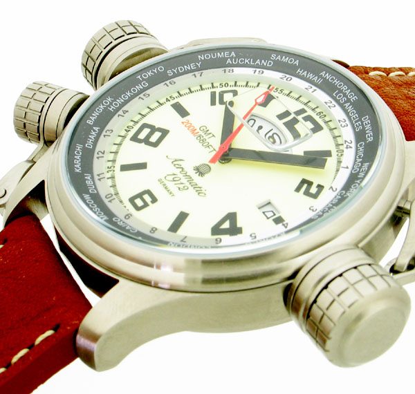Aeromatic Classic Automatic Luminous Pilot-Defender Watch with crown protection system A 1284 3