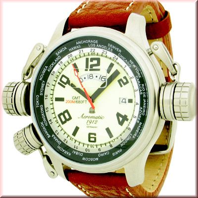 Aeromatic Classic Automatic Luminous Pilot-Defender Watch with crown protection system A 1284 1