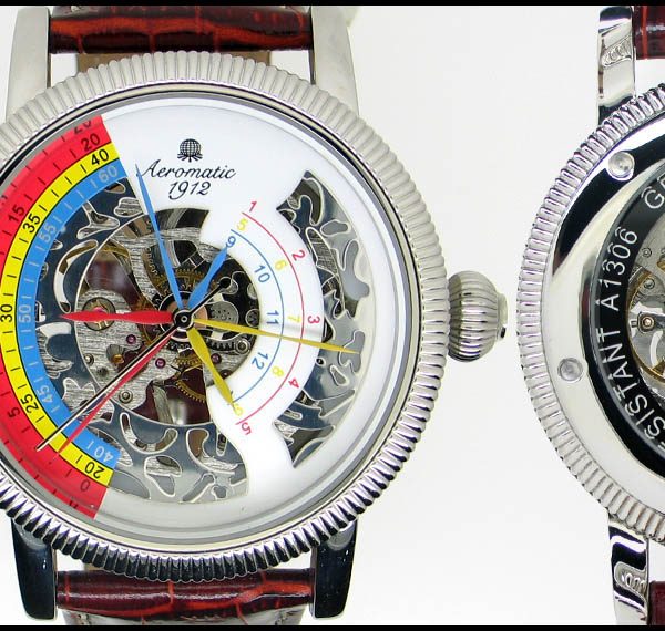 Aeromatic A1306 TRIPHASE Skeleton (White) Watch 4