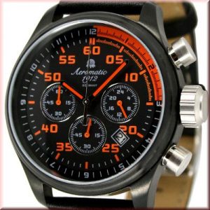Aeromatic A1325 XXL-Pilot DEFENDER "World-Tour" Chronograph (black) Watch