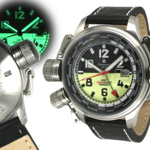 Aeromatic A1338 XXL-Pilot Defender "World-Tour" GMT (black) Watch
