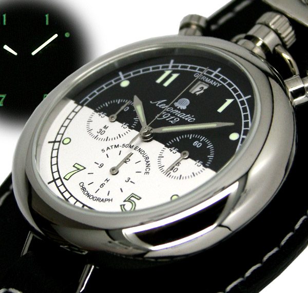 Aeromatic A1339 Retro Aviator Chronograph Watch 2