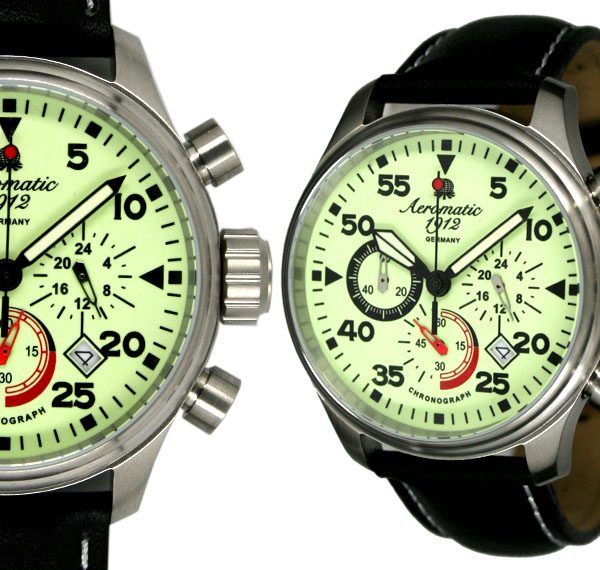 Aeromatic A1342 Retro Aviator Chronograph Watch 3