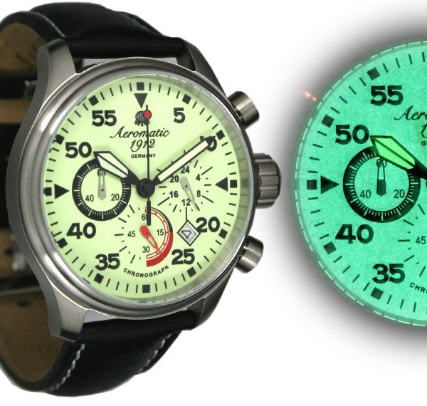 Aeromatic A1342 Retro Aviator Chronograph Watch 2