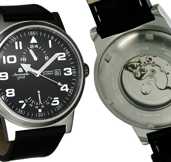 Aeromatic A1348 XL Retro-Design Pilot 24H + Powerreserve Indicator Watch 3