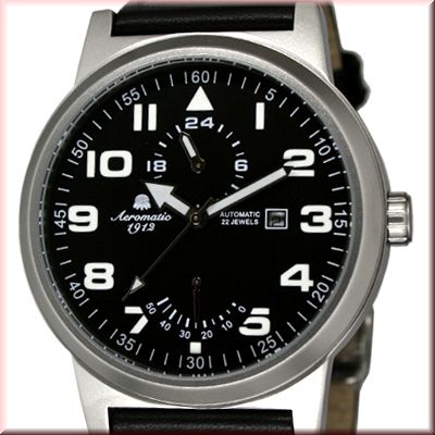 Aeromatic A1348 XL Retro-Design Pilot 24H + Powerreserve Indicator Watch 1