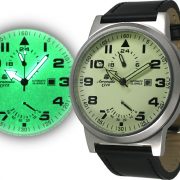 Aeromatic A1350 XL Retro-Design Pilot 24H + Powerreserve Indicator (white) Watch 4