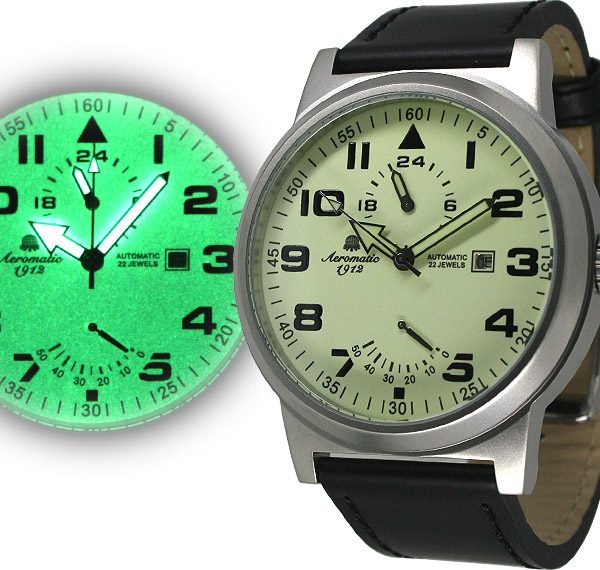 Aeromatic A1350 XL Retro-Design Pilot 24H + Powerreserve Indicator (white) Watch 4