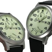 Aeromatic A1350 XL Retro-Design Pilot 24H + Powerreserve Indicator (white) Watch 3