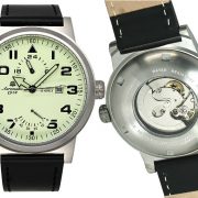 Aeromatic A1350 XL Retro-Design Pilot 24H + Powerreserve Indicator (white) Watch 2