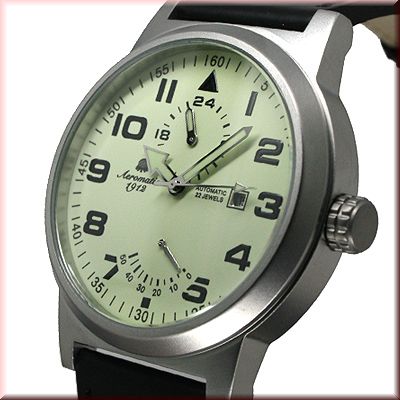 Aeromatic A1350 XL Retro-Design Pilot 24H + Powerreserve Indicator (white) Watch 1