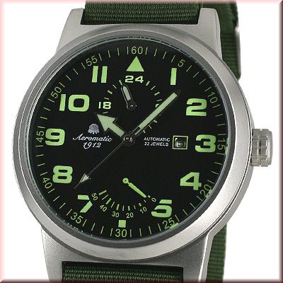 Aeromatic A1351 XL Retro-Design Pilot 24H + Powerreserve Indicator Watch 1