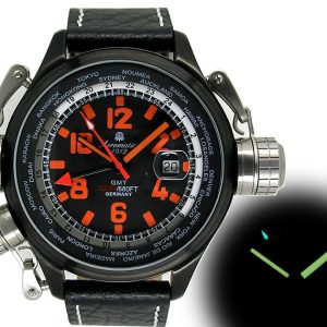 Aeromatic A1356 XXL-Pilot Defender "World-Tour" GMT (black) Watch
