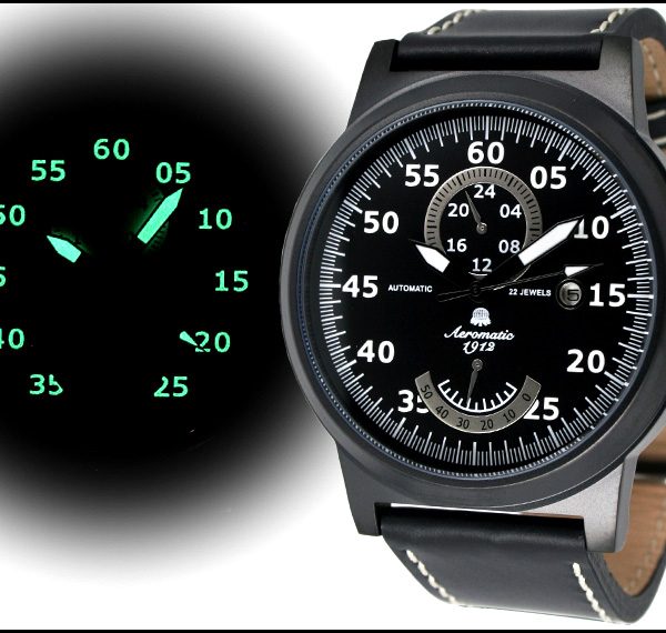 Aeromatic A1357 XL Retro-Design Pilot 24H + Powerreserve Indicator Watch 3