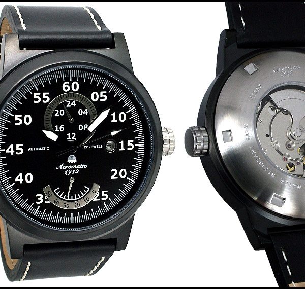 Aeromatic A1357 XL Retro-Design Pilot 24H + Powerreserve Indicator Watch 2