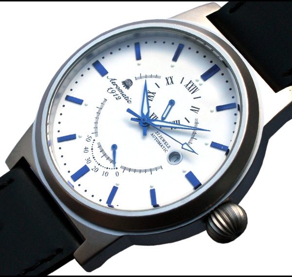 Aeromatic A1359 XL Retro-Design Pilot 24H + Powerreserve Indicator Watch 2