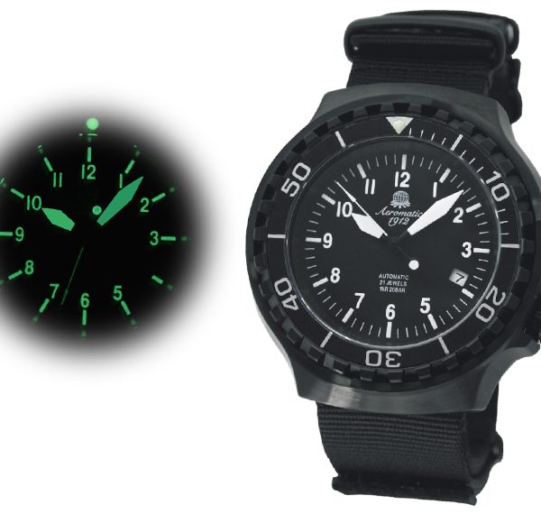 Aeromatic A1389 Automatic Saphire glas nylon Watch 3