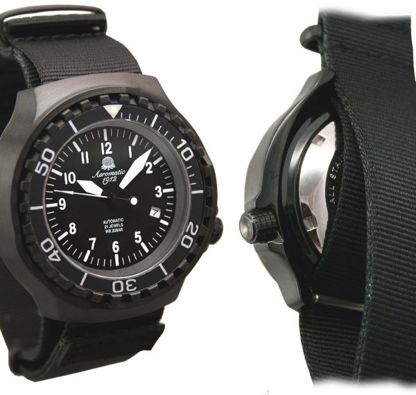 Aeromatic A1389 Automatic Saphire glas nylon Watch 4