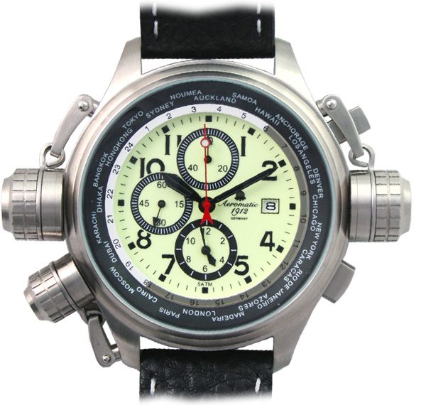 Aeromatic A1404 Alarm Chronograph with crown protection system Watch 1