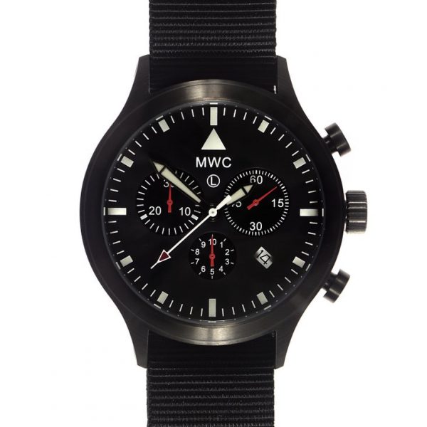 MWC MIL-TEC MKVI PVD Military Pilots Chronograph (black case) Watch 1