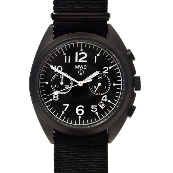 MWC PVD NATO Pattern Military Pilots Chronograph (black case) Watch 1