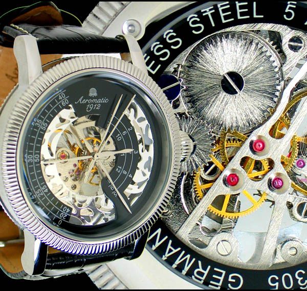 Aeromatic A1305 TRIPHASE Skeleton Watch 3