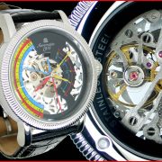 Aeromatic A1307 TRIPHASE Skeleton (Black) Watch 3