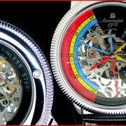 Aeromatic A1307 TRIPHASE Skeleton (Black) Watch 2