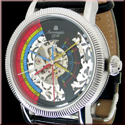 Aeromatic A1307 TRIPHASE Skeleton (Black) Watch 1